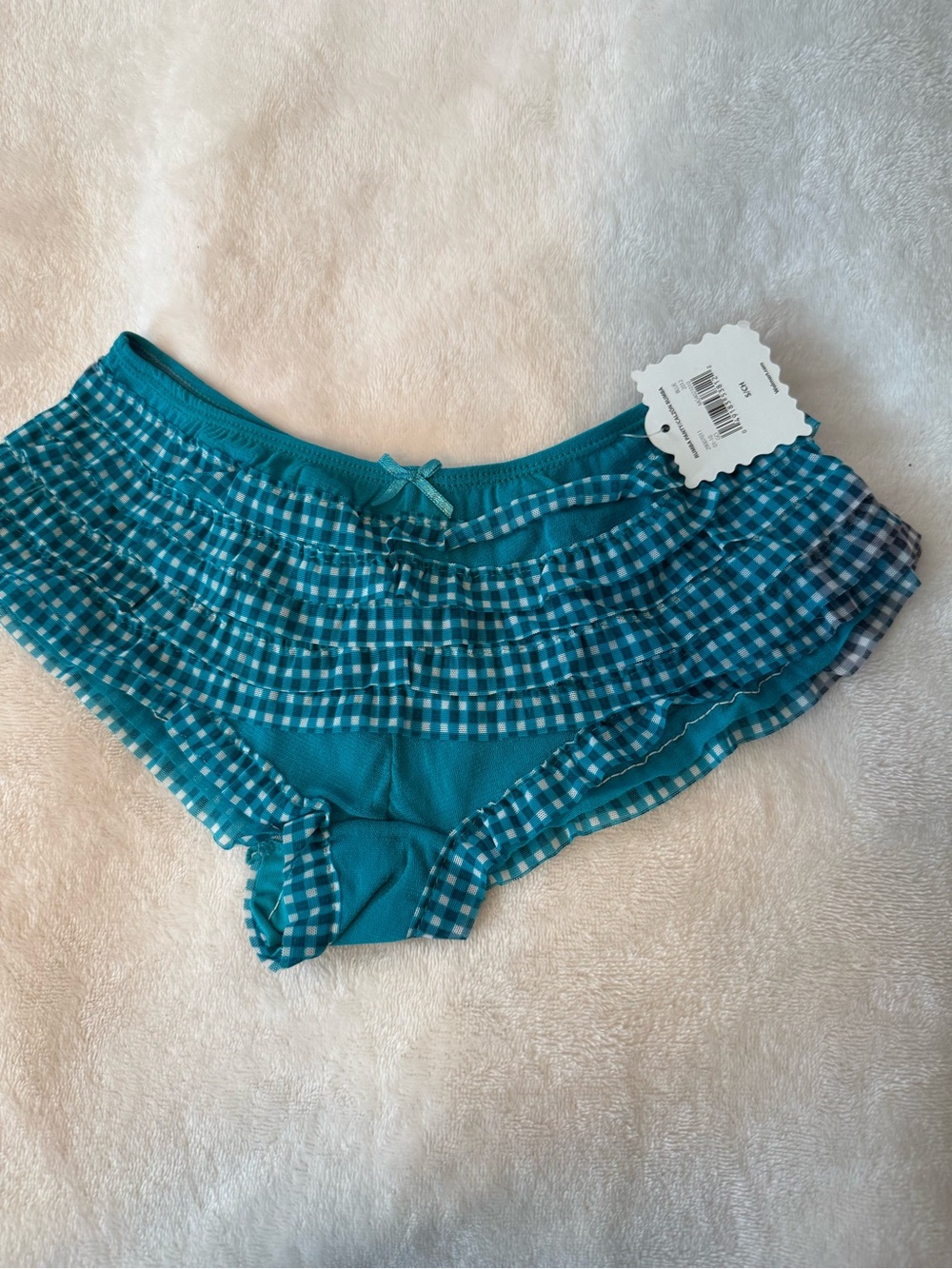 No Boundaries Teal Gingham Ruffle Rumba Panty